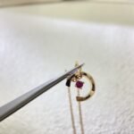 Rose Gold–Plated Red CZ Letter Pendant Necklace - Image 7