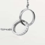 Gold-Plated Interlocking Double Ring CZ Necklace - Image 7