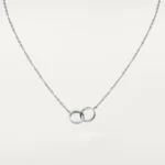 Gold-Plated Interlocking Double Ring CZ Necklace - Image 8