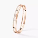 Gold-Plated CZ Double Band Bangle Bracelet - Image 8
