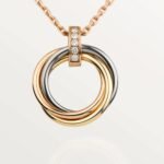 Gold-Plated Triple Circle Pendant Necklace - Image 8
