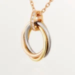 Gold-Plated Triple Circle Pendant Necklace - Image 9