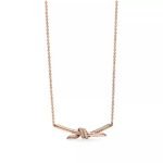 Knot Pendant Necklace with Zirconia · 18K Gold Plated · Adjustable Chain - Image 9