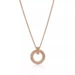 T1 Circle Pendant Necklace · 18K Gold Plated · Zirconia · Adjustable Chain - Image 9