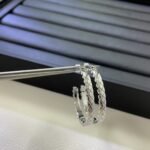 Gold-Plated Textured Hoop Earrings - Image 9