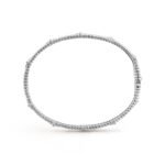 Gold-Plated CZ Floral Motif Bangle Bracelet (6.69") - Image 9