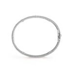 Gold-Plated CZ Beaded Motif Bangle Bracelet (6.3") - Image 9