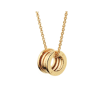 Gold Plated Double Circle Pendant Necklace