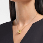 Gold Plated Circle Pendant Necklace - Image 3