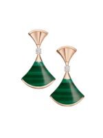 Gold Fan Drop Earrings with Mother of Pearl or Agate - Image 5