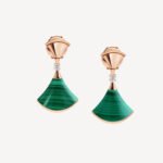 Gold Fan Drop Earrings with Mother of Pearl or Agate - Image 6