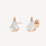 Rose Gold Mother of Pearl Fan Earrings - Image 2