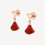 Gold Fan Drop Earrings with Mother of Pearl or Agate - Image 11
