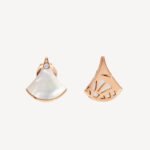 Rose Gold Mother of Pearl Fan Earrings - Image 3