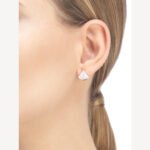 Rose Gold Mother of Pearl Fan Earrings - Image 4